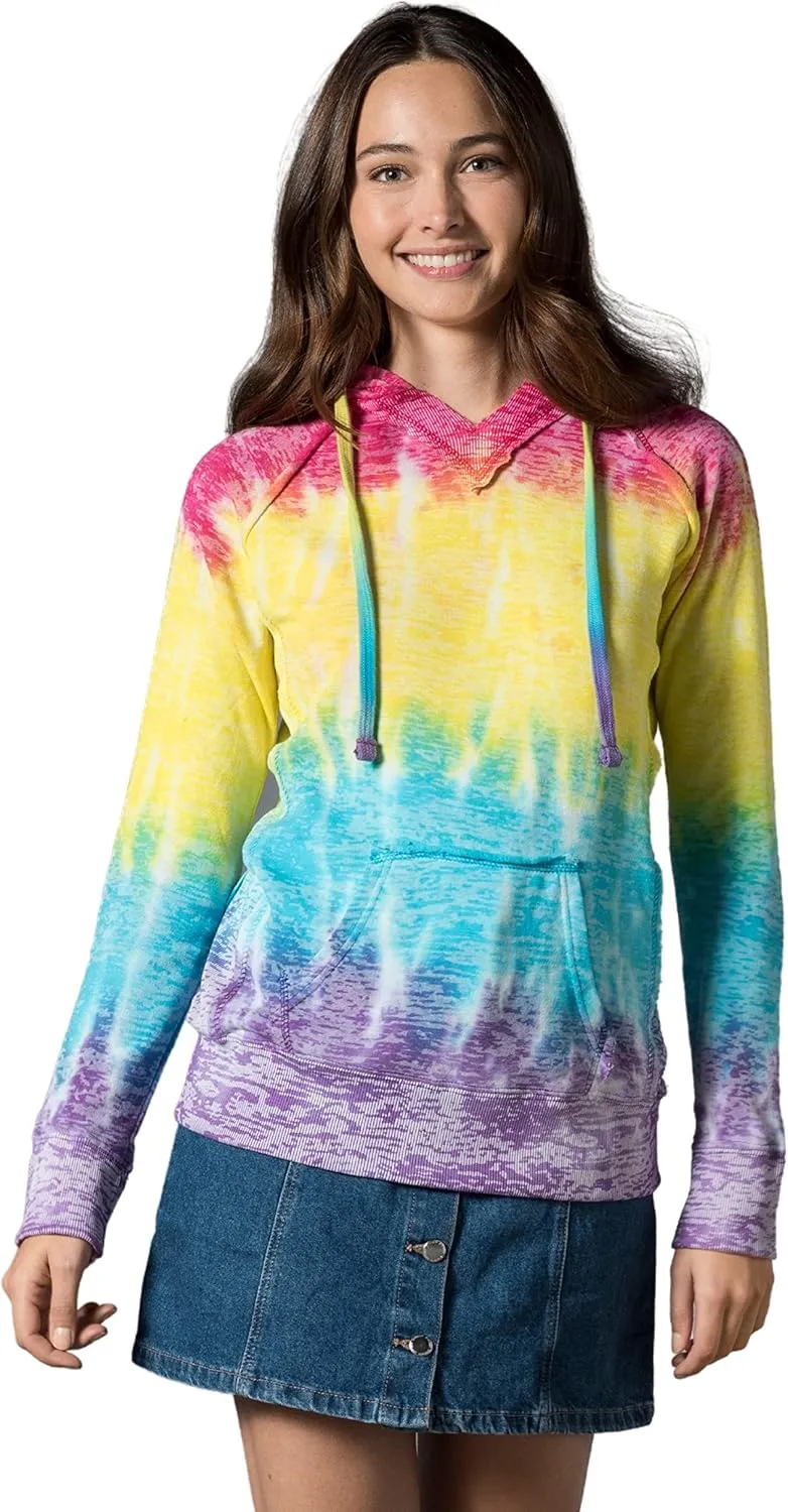 MV Sport Tie Dye Sweatshirts Hoodies for Women Rainbow Lightweight Pullover - Cotton Fleece Hoodie for Fall Winter Outfits