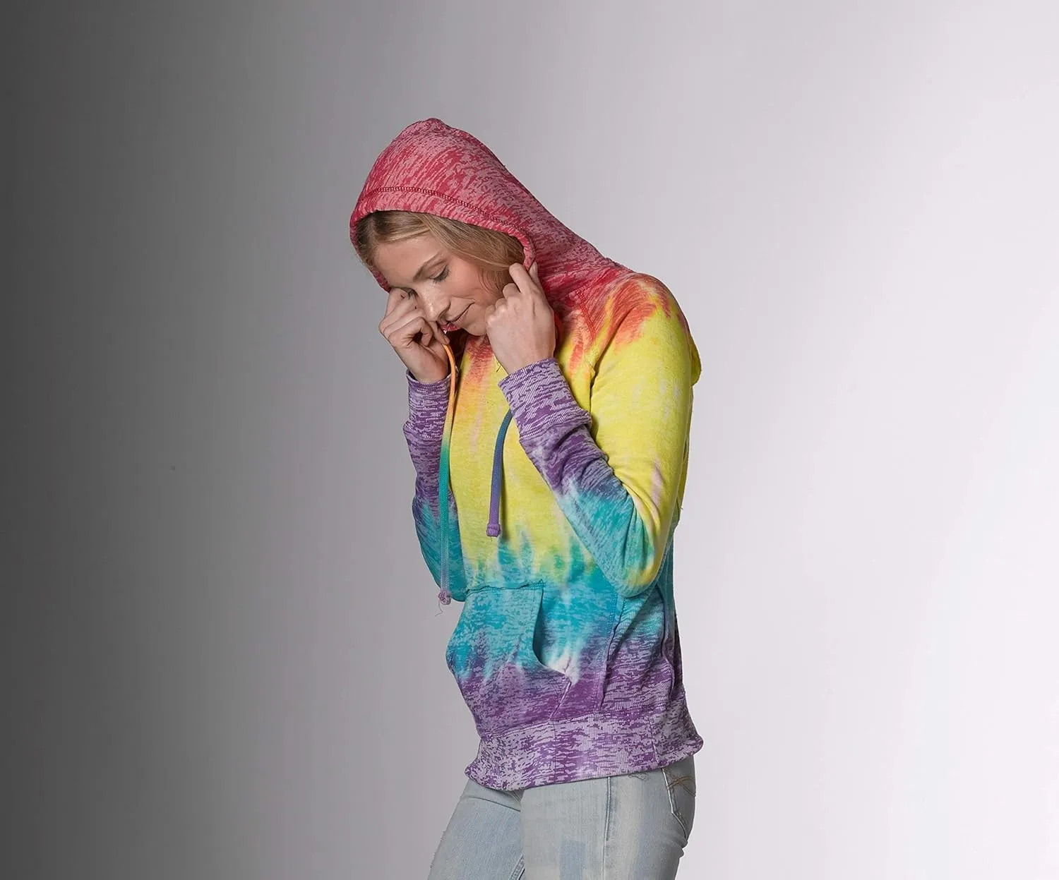 MV Sport Tie Dye Sweatshirts Hoodies for Women Rainbow Lightweight Pullover - Cotton Fleece Hoodie for Fall Winter Outfits
