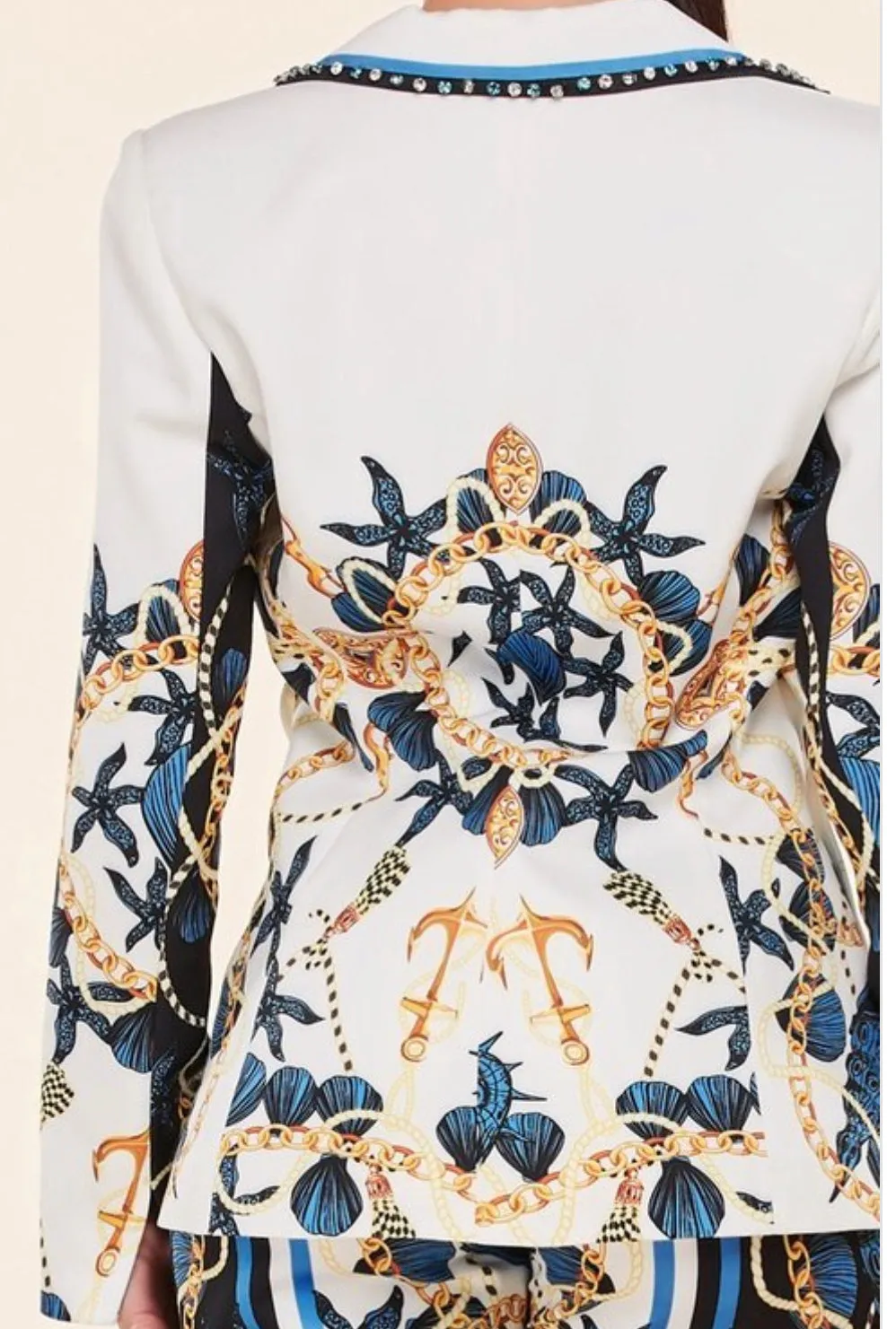 Nautical Print Pant Suit