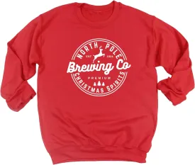 North Pole Brewing Co. Christmas Sweatshirt - Funny Graphic Sweatshirts for Women, Holiday Christmas Sweater, Comfy Pullover