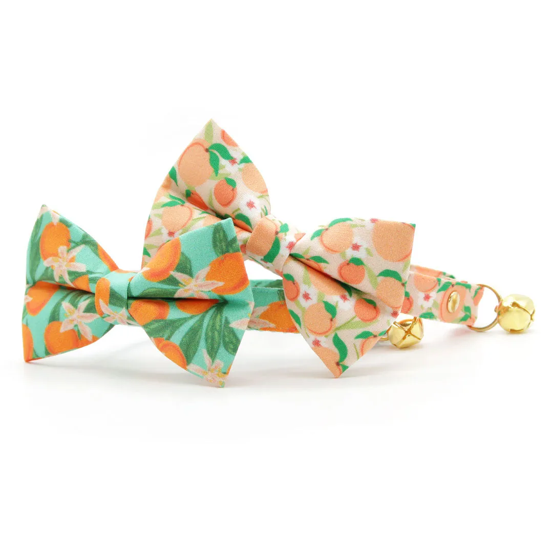 Pet Bow Tie - "Just Peachy" - Peach Cat Bow Tie / Spring   Summer / For Cats   Small Dogs (One Size)