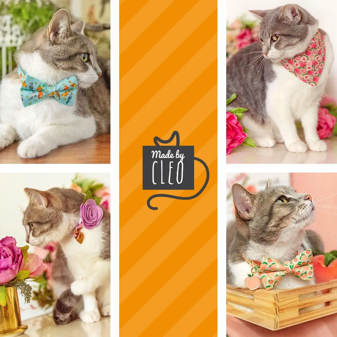 Pet Bow Tie - "Just Peachy" - Peach Cat Bow Tie / Spring   Summer / For Cats   Small Dogs (One Size)