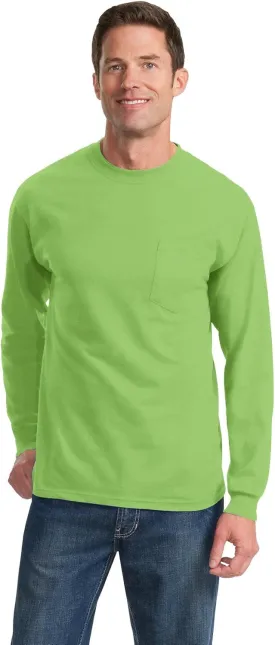 Port & Company Men's Long Sleeve Essential T Shirt with Pocket