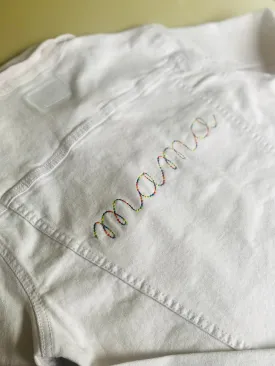 "mama" Adult White Denim Jacket
