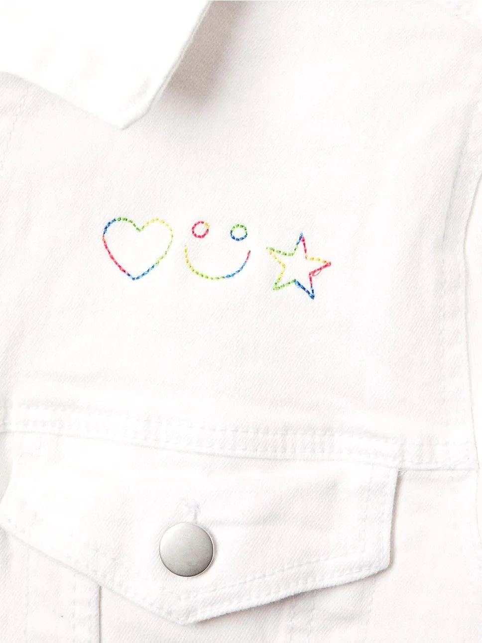 "mama" Adult White Denim Jacket