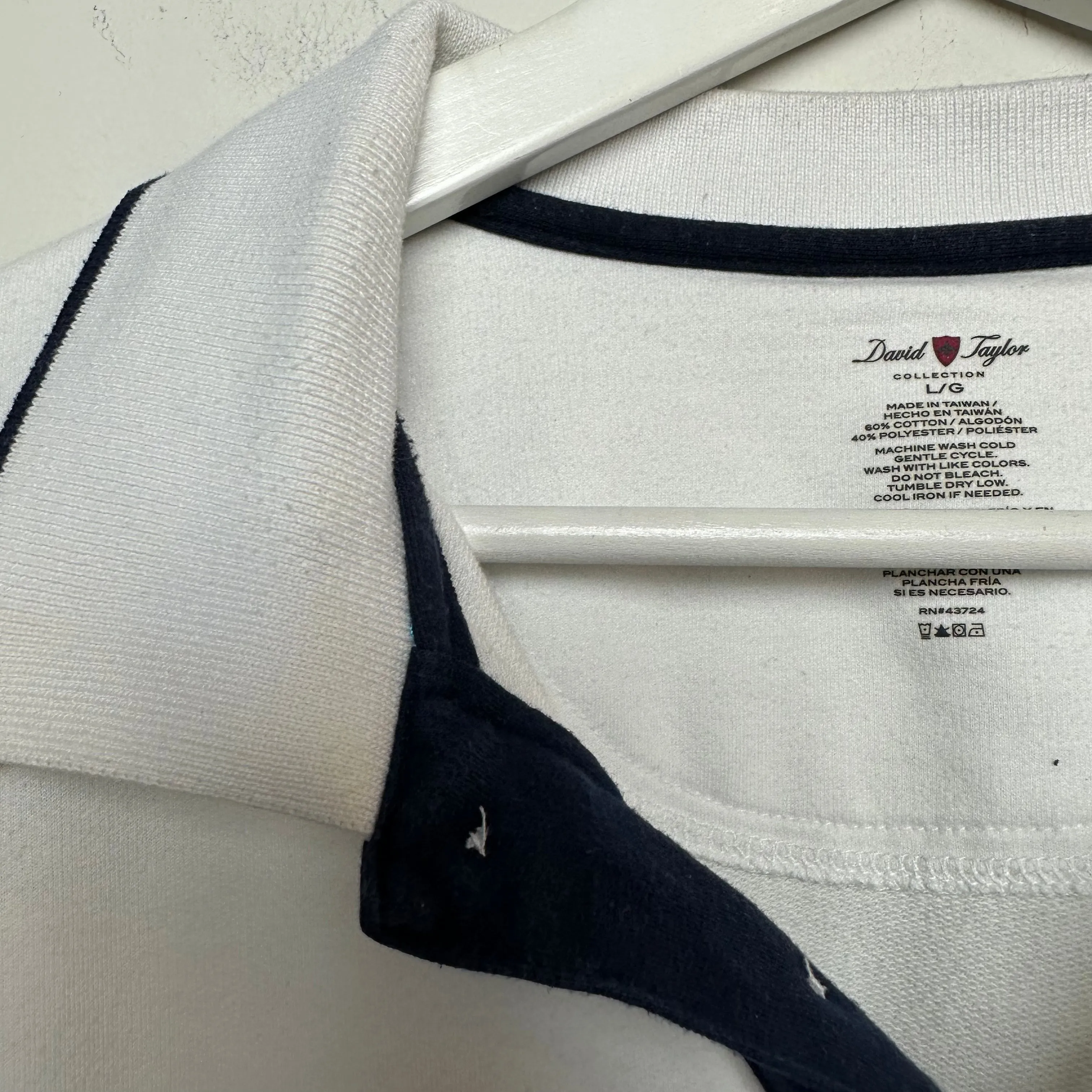 Retro David Taylor Polo Shirt Bold Striped Green White Banded Bottom Large