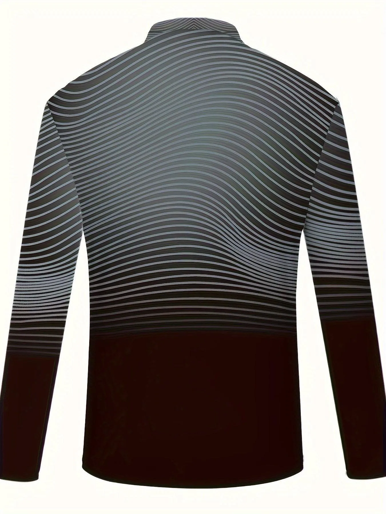 Stylish Stripe Pattern Long Sleeve Zipper Shirt for Men