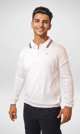 TH Sweatshirt Half Zipper - White