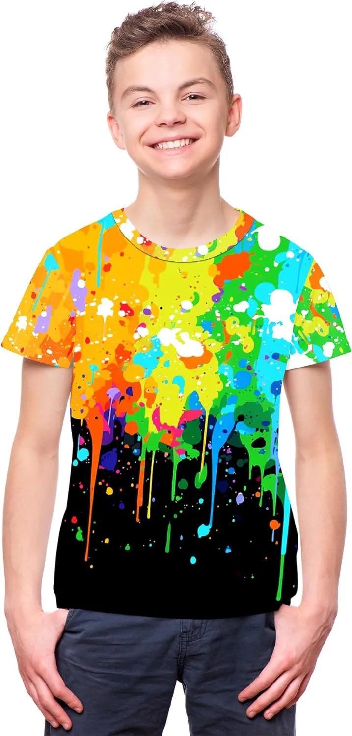 Tiannee Printed Boys T-Shirt, Kids' T-Shirt for Boys, Lightweight Tee for Kids