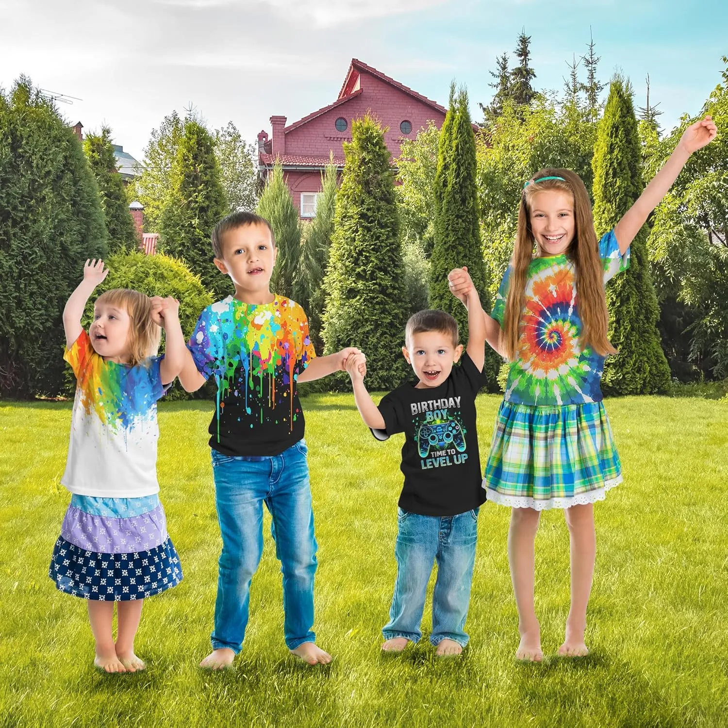 Tiannee Printed Boys T-Shirt, Kids' T-Shirt for Boys, Lightweight Tee for Kids