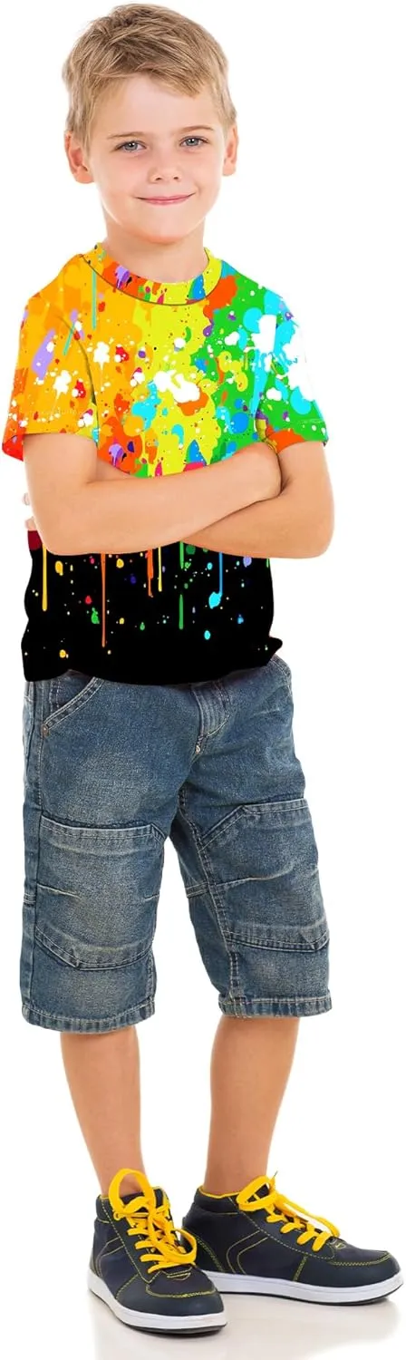 Tiannee Printed Boys T-Shirt, Kids' T-Shirt for Boys, Lightweight Tee for Kids