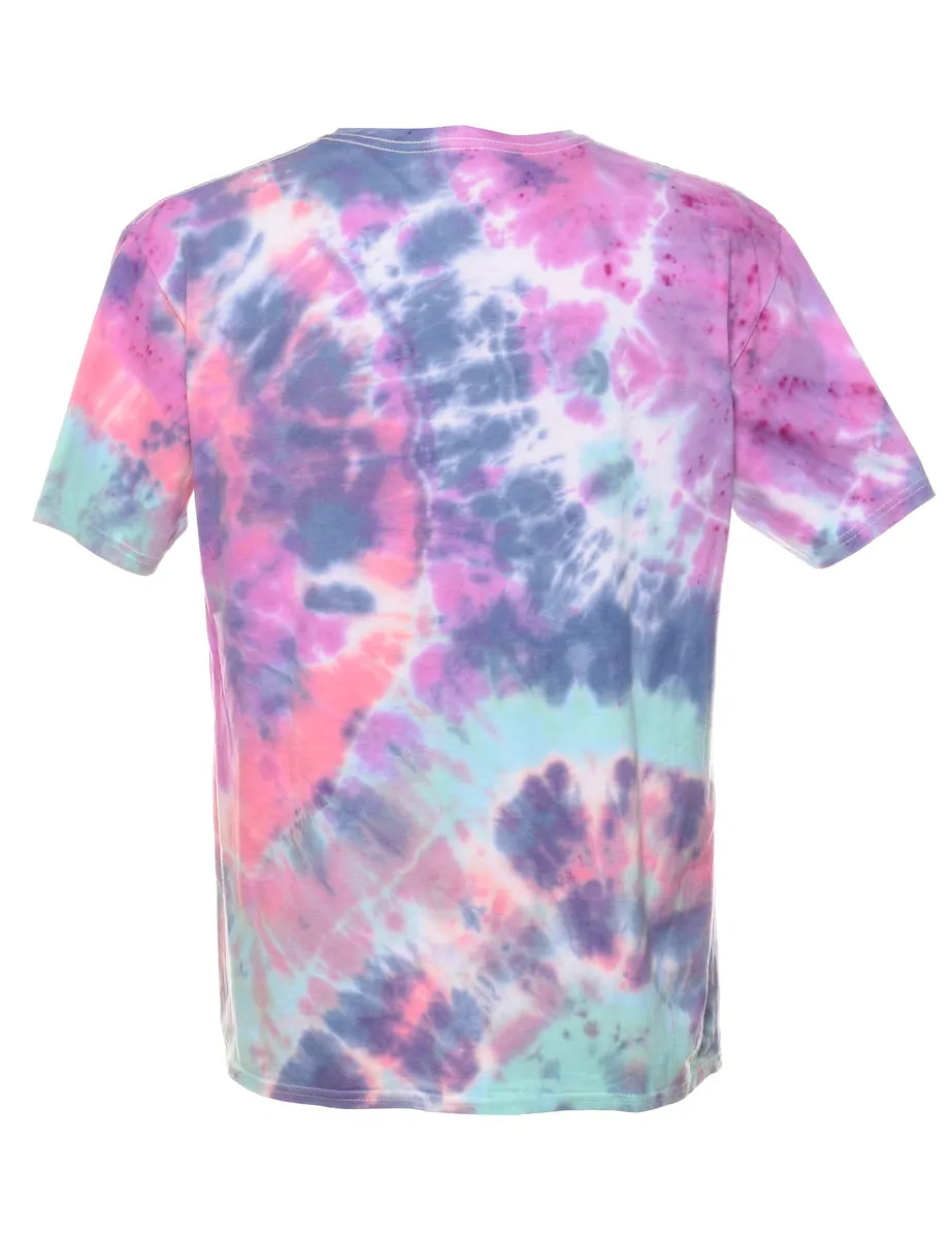Tie Dye Design Multi-Colour T-Shirt - L