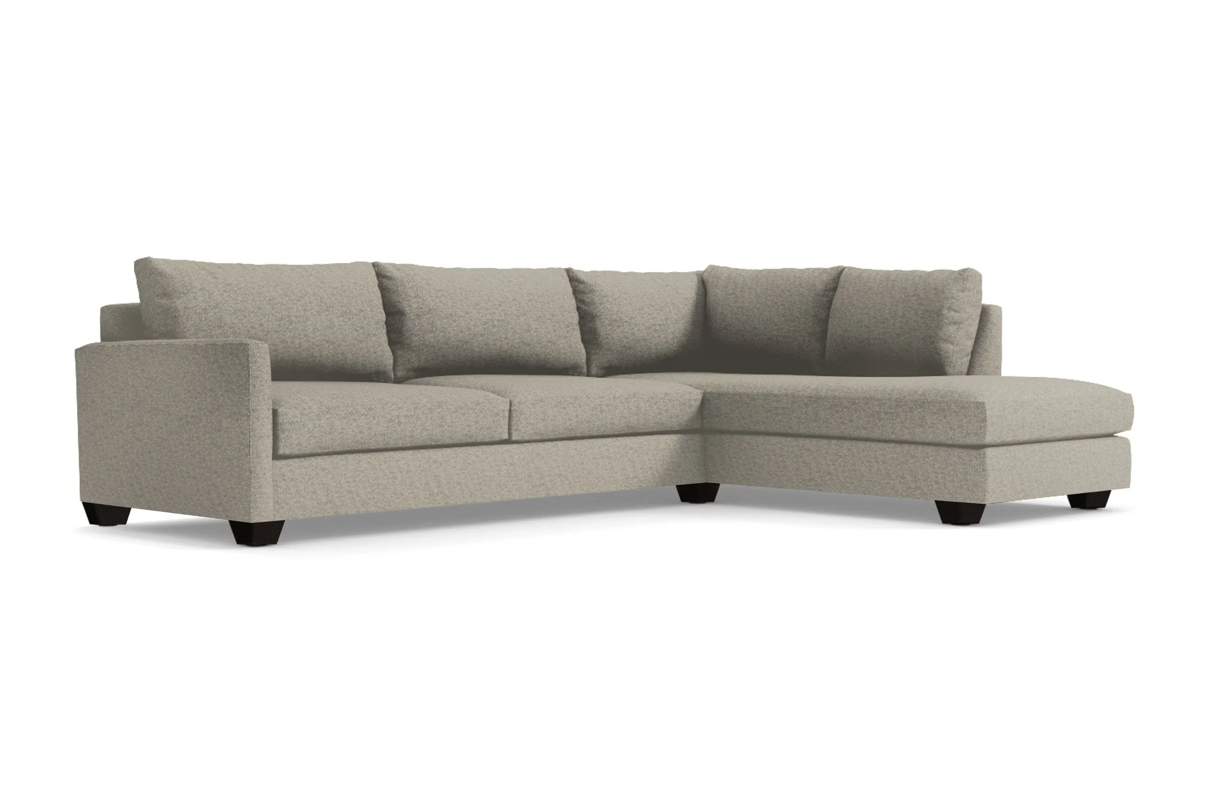 Tuxedo 2pc Sleeper Sectional :: Leg Finish: Espresso / Configuration: RAF - Chaise on the Right / Sleeper Option: Deluxe Innerspring Mattress