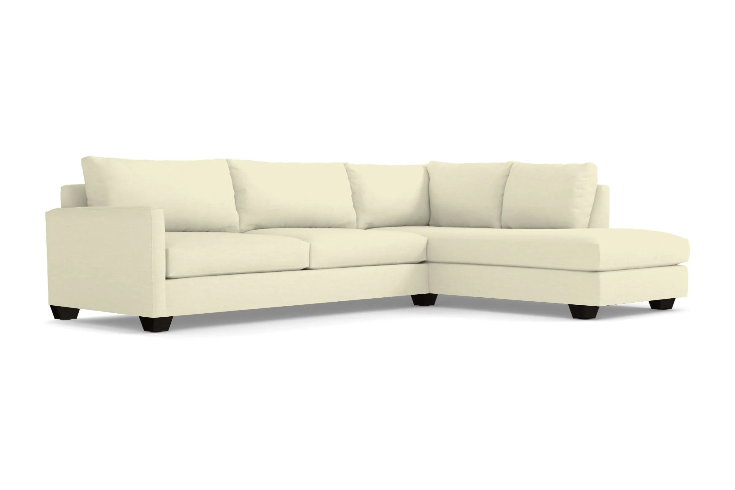 Tuxedo 2pc Sleeper Sectional :: Leg Finish: Espresso / Configuration: RAF - Chaise on the Right / Sleeper Option: Deluxe Innerspring Mattress