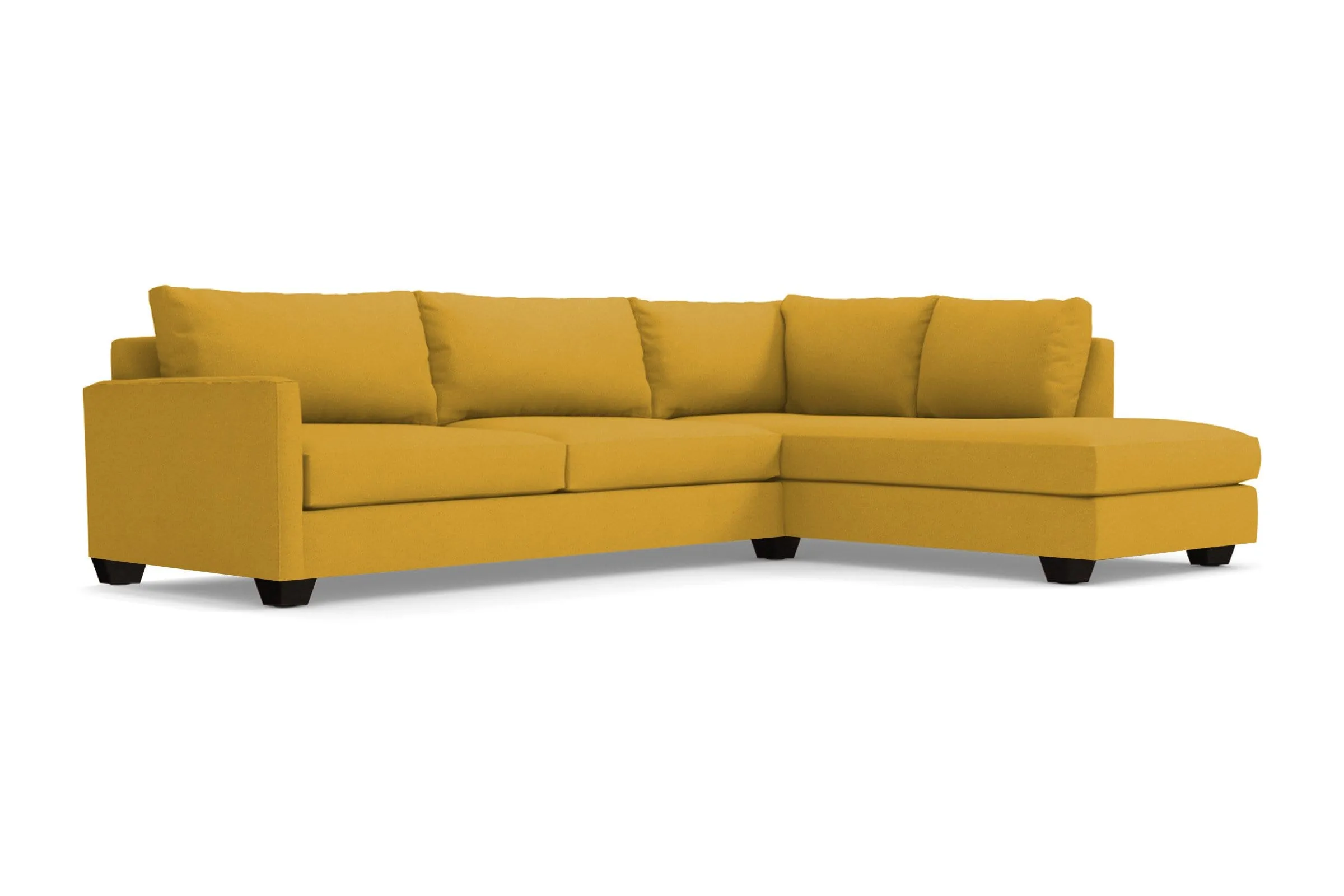 Tuxedo 2pc Sleeper Sectional :: Leg Finish: Espresso / Configuration: RAF - Chaise on the Right / Sleeper Option: Deluxe Innerspring Mattress