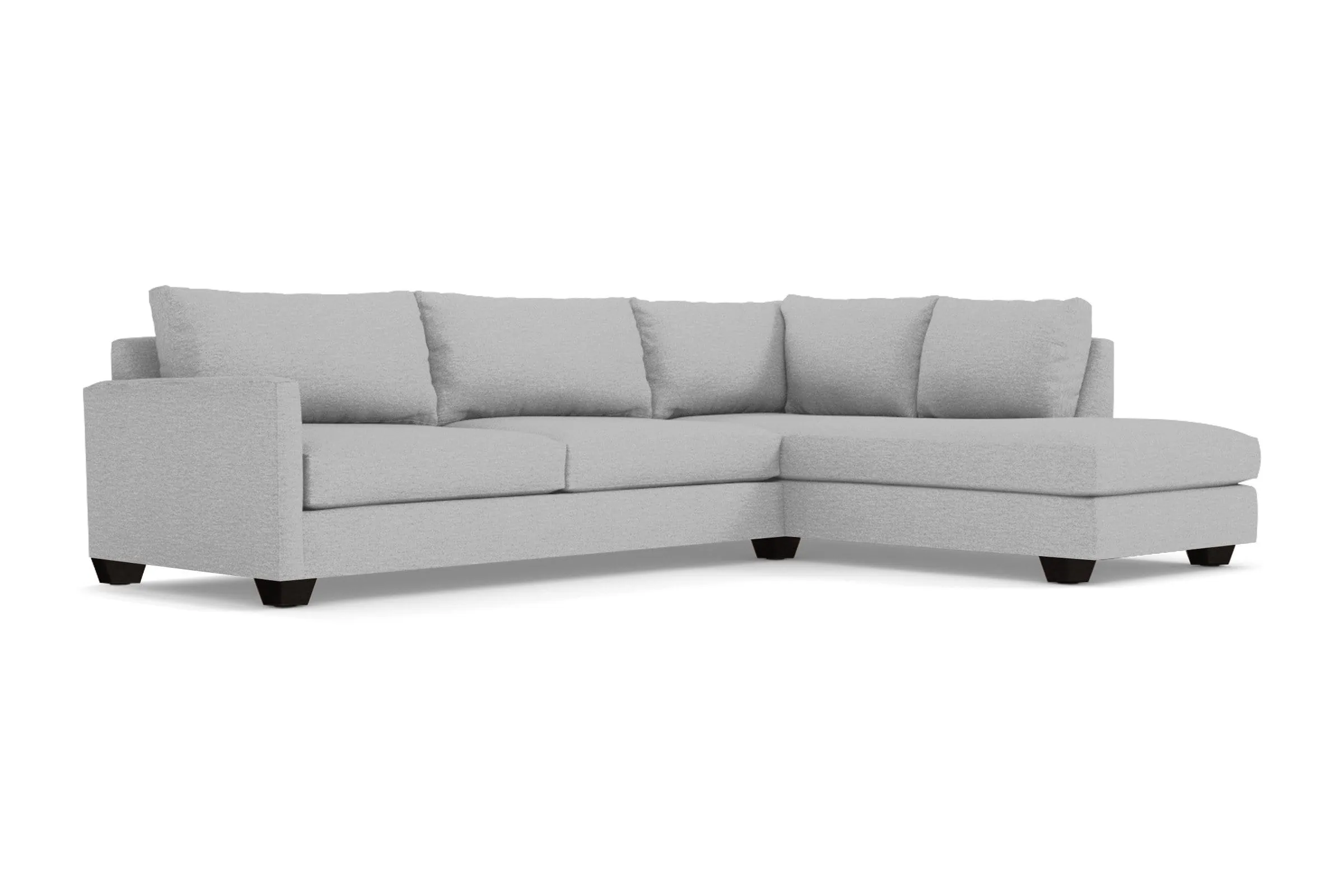Tuxedo 2pc Sleeper Sectional :: Leg Finish: Espresso / Configuration: RAF - Chaise on the Right / Sleeper Option: Deluxe Innerspring Mattress