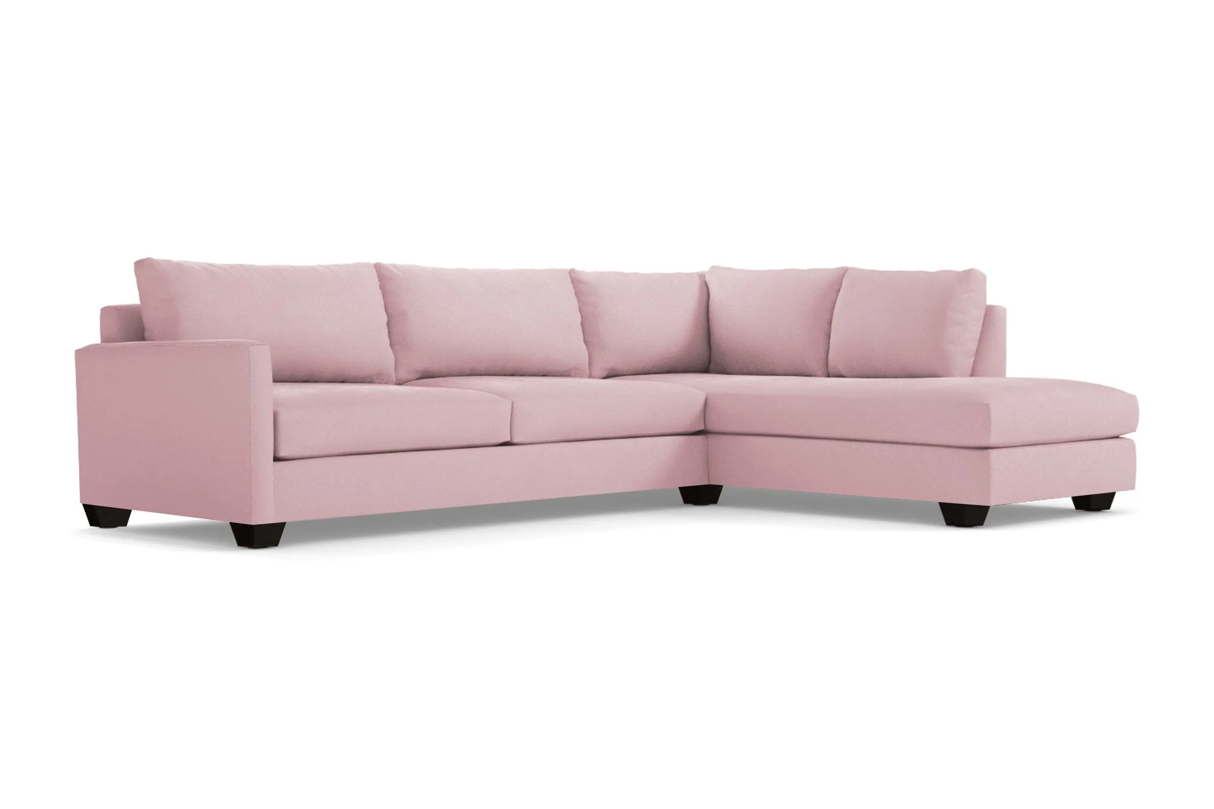 Tuxedo 2pc Sleeper Sectional :: Leg Finish: Espresso / Configuration: RAF - Chaise on the Right / Sleeper Option: Deluxe Innerspring Mattress
