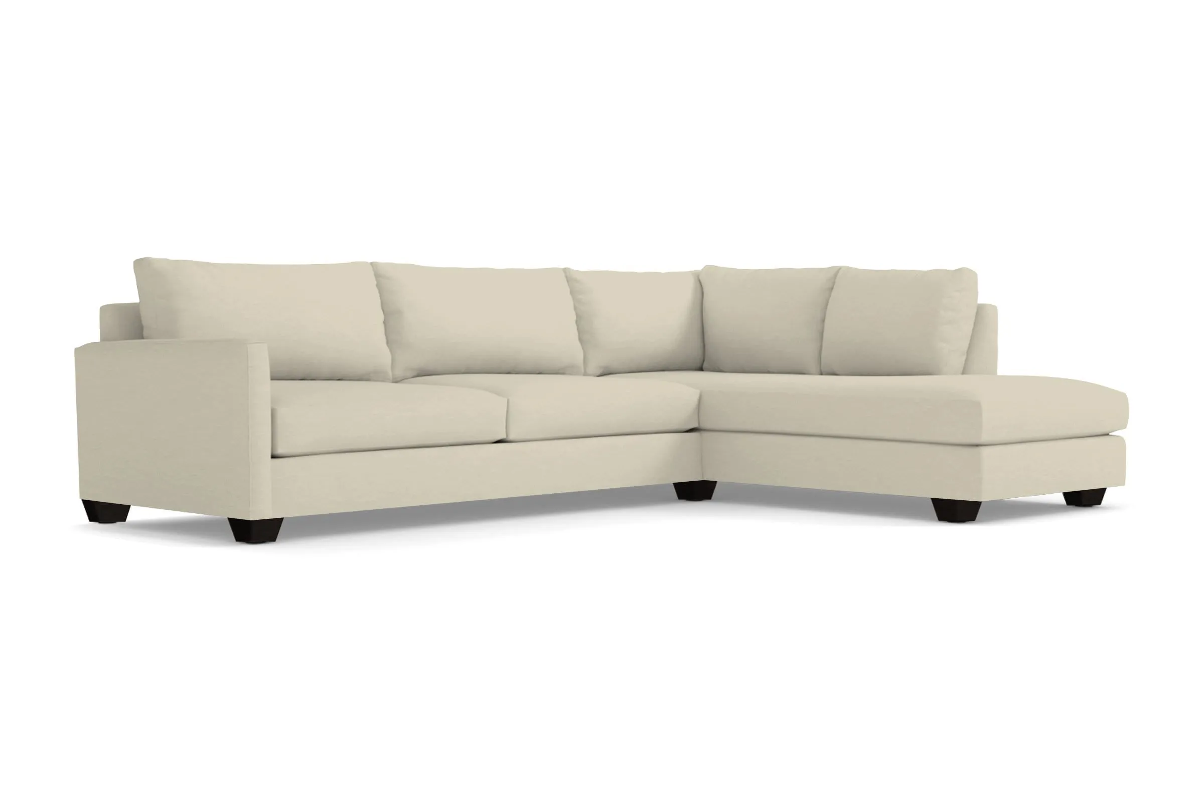 Tuxedo 2pc Sleeper Sectional :: Leg Finish: Espresso / Configuration: RAF - Chaise on the Right / Sleeper Option: Deluxe Innerspring Mattress
