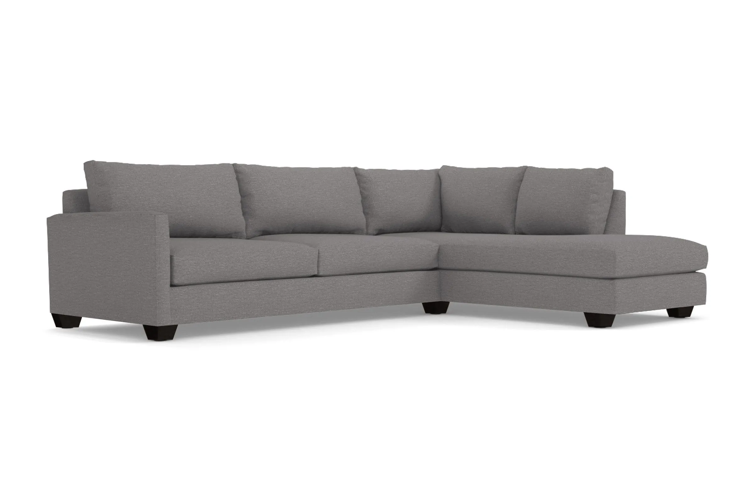 Tuxedo 2pc Sleeper Sectional :: Leg Finish: Espresso / Configuration: RAF - Chaise on the Right / Sleeper Option: Deluxe Innerspring Mattress