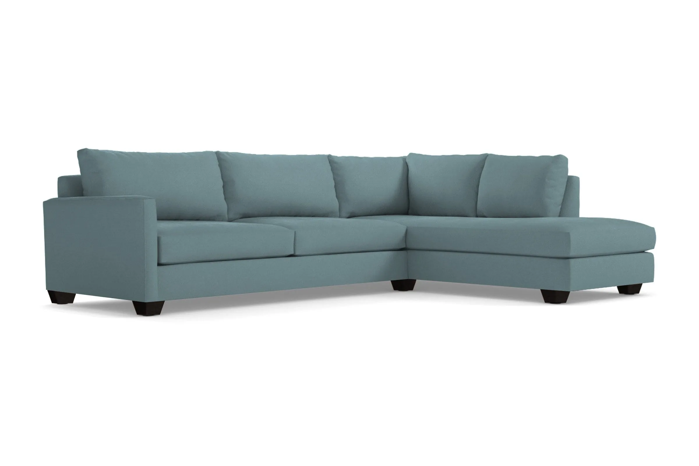 Tuxedo 2pc Sleeper Sectional :: Leg Finish: Espresso / Configuration: RAF - Chaise on the Right / Sleeper Option: Deluxe Innerspring Mattress