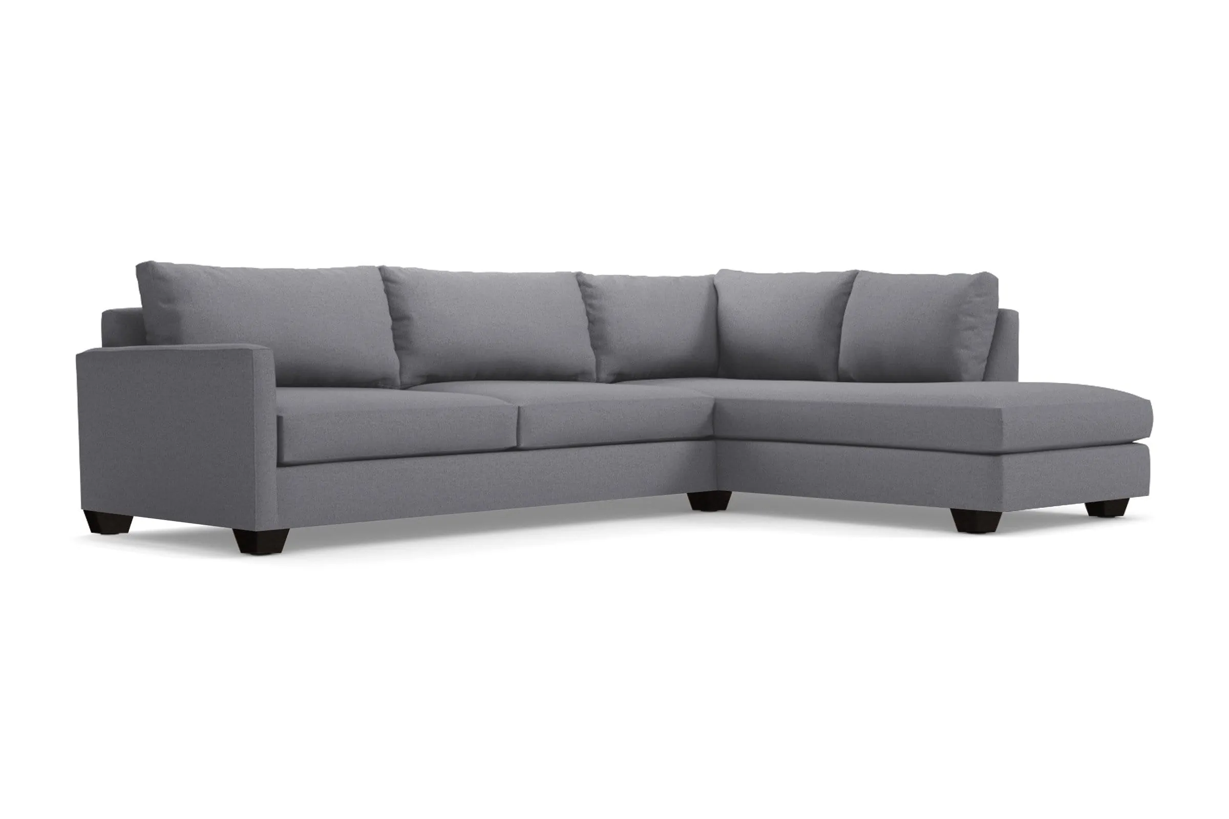 Tuxedo 2pc Sleeper Sectional :: Leg Finish: Espresso / Configuration: RAF - Chaise on the Right / Sleeper Option: Deluxe Innerspring Mattress