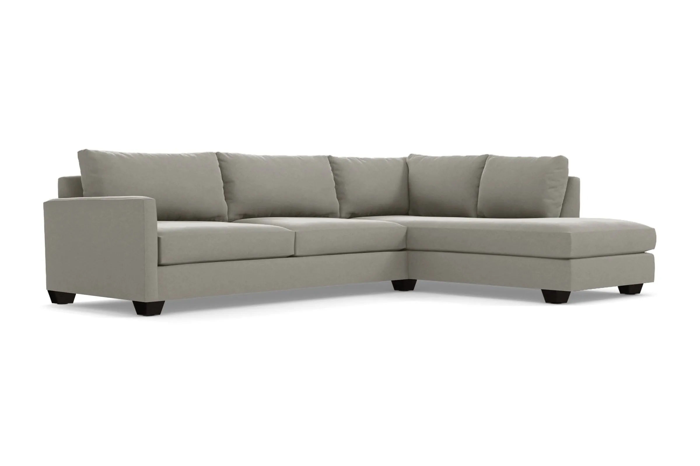 Tuxedo 2pc Sleeper Sectional :: Leg Finish: Espresso / Configuration: RAF - Chaise on the Right / Sleeper Option: Deluxe Innerspring Mattress