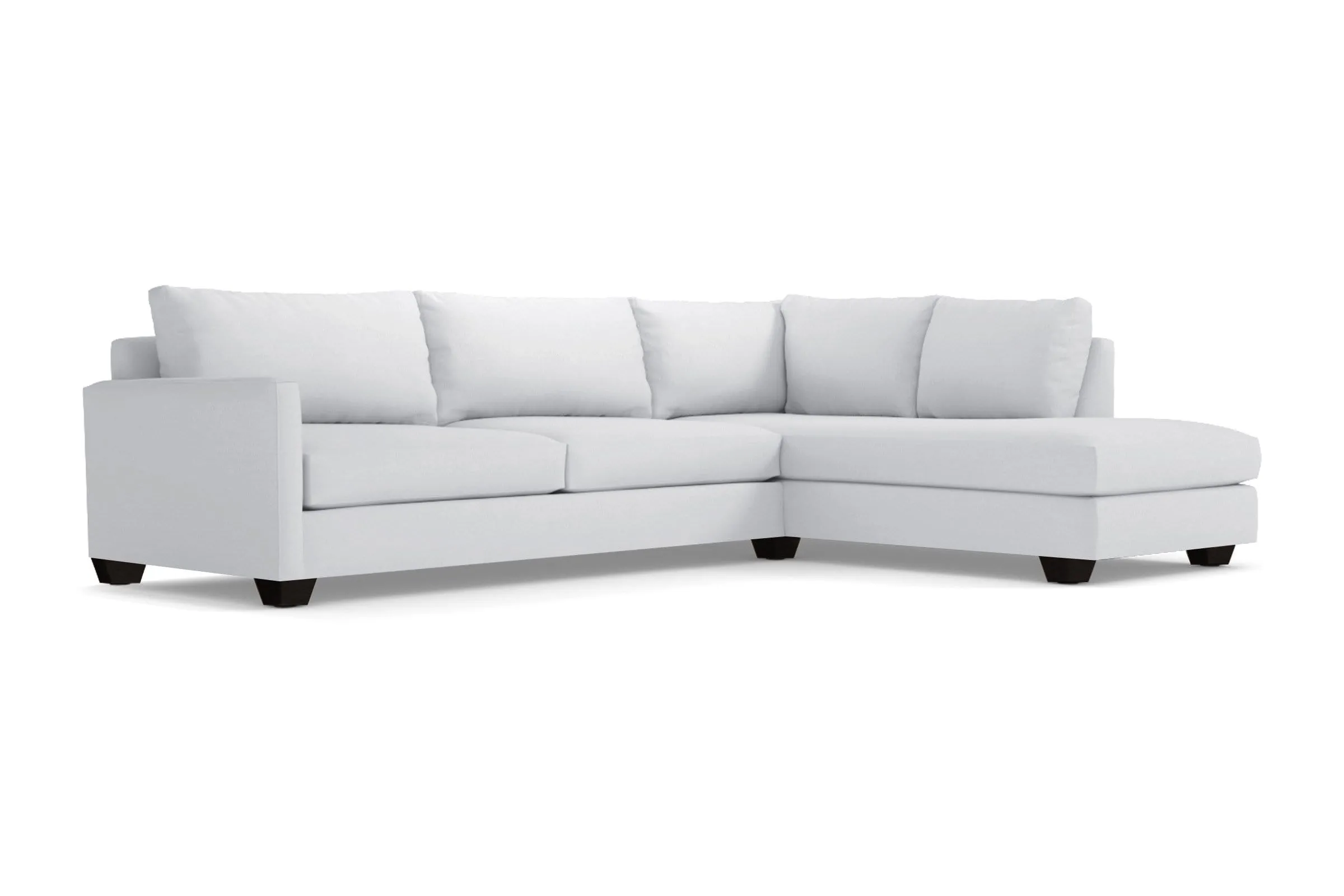Tuxedo 2pc Sleeper Sectional :: Leg Finish: Espresso / Configuration: RAF - Chaise on the Right / Sleeper Option: Deluxe Innerspring Mattress