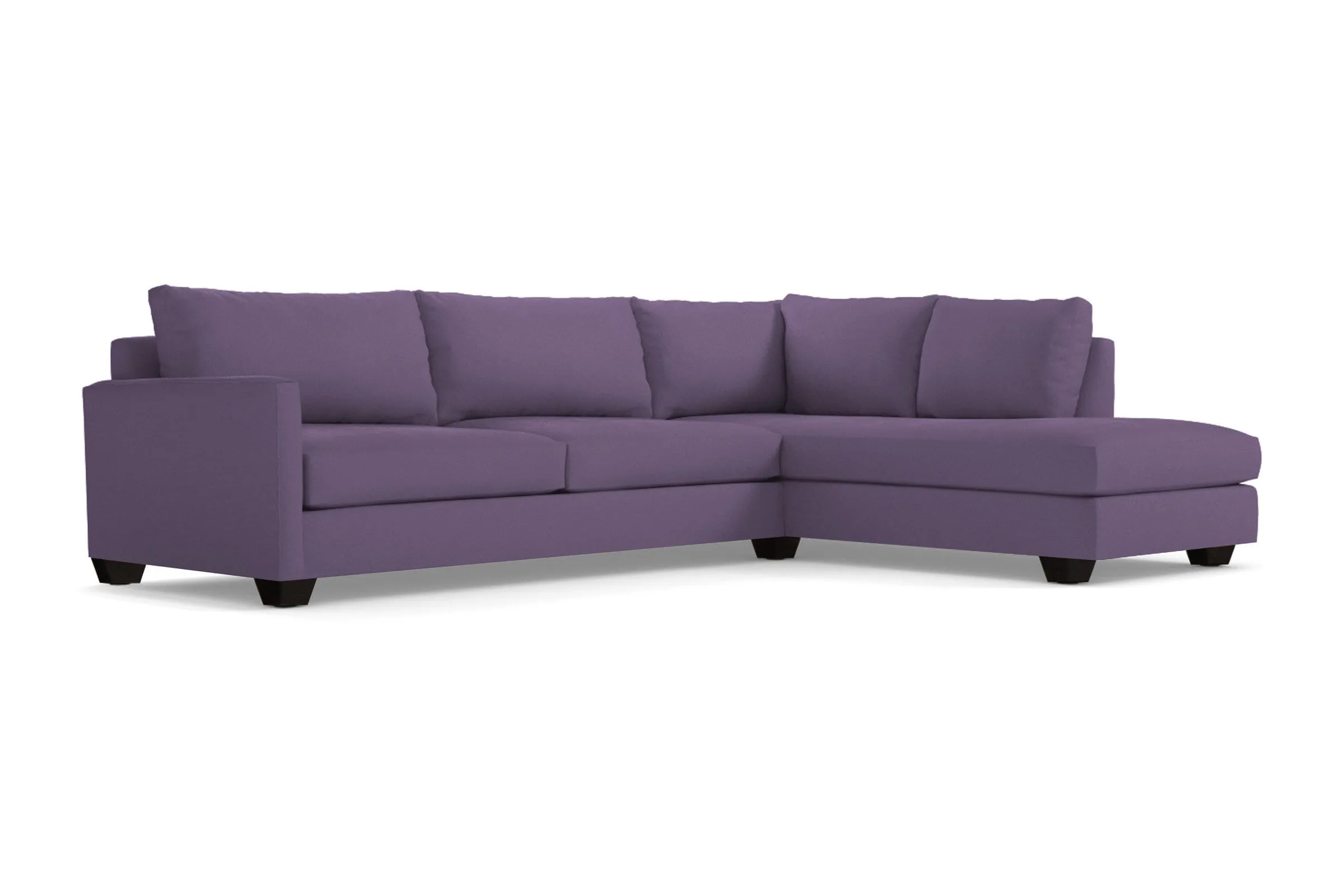 Tuxedo 2pc Sleeper Sectional :: Leg Finish: Espresso / Configuration: RAF - Chaise on the Right / Sleeper Option: Deluxe Innerspring Mattress
