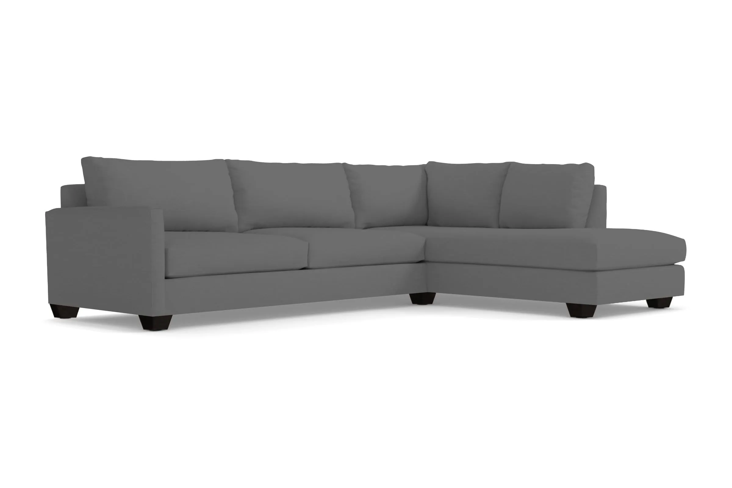 Tuxedo 2pc Sleeper Sectional :: Leg Finish: Espresso / Configuration: RAF - Chaise on the Right / Sleeper Option: Deluxe Innerspring Mattress