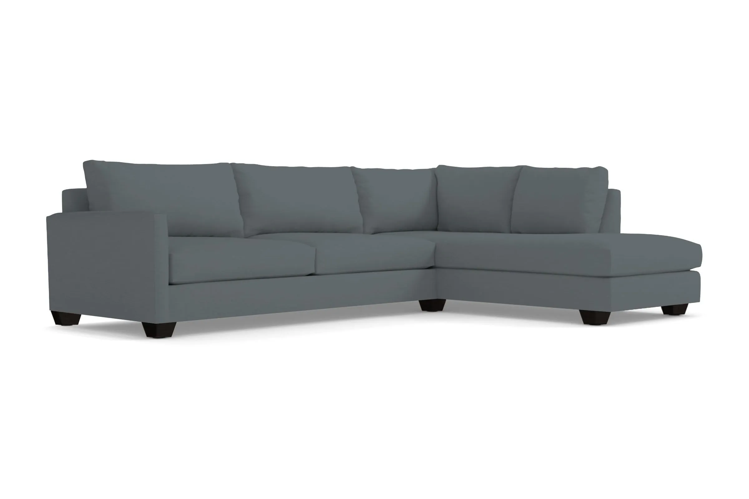Tuxedo 2pc Sleeper Sectional :: Leg Finish: Espresso / Configuration: RAF - Chaise on the Right / Sleeper Option: Deluxe Innerspring Mattress