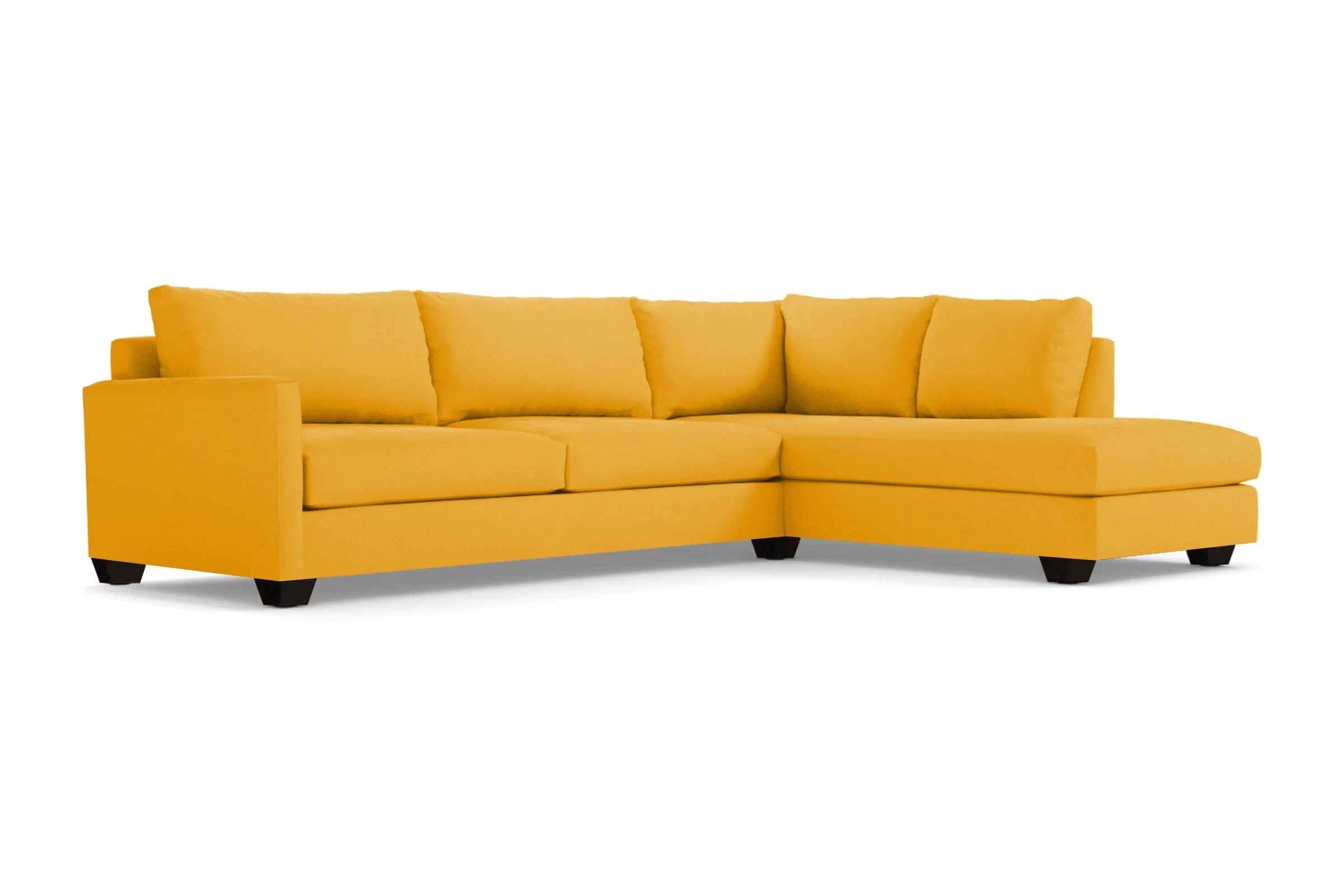 Tuxedo 2pc Sleeper Sectional :: Leg Finish: Espresso / Configuration: RAF - Chaise on the Right / Sleeper Option: Deluxe Innerspring Mattress