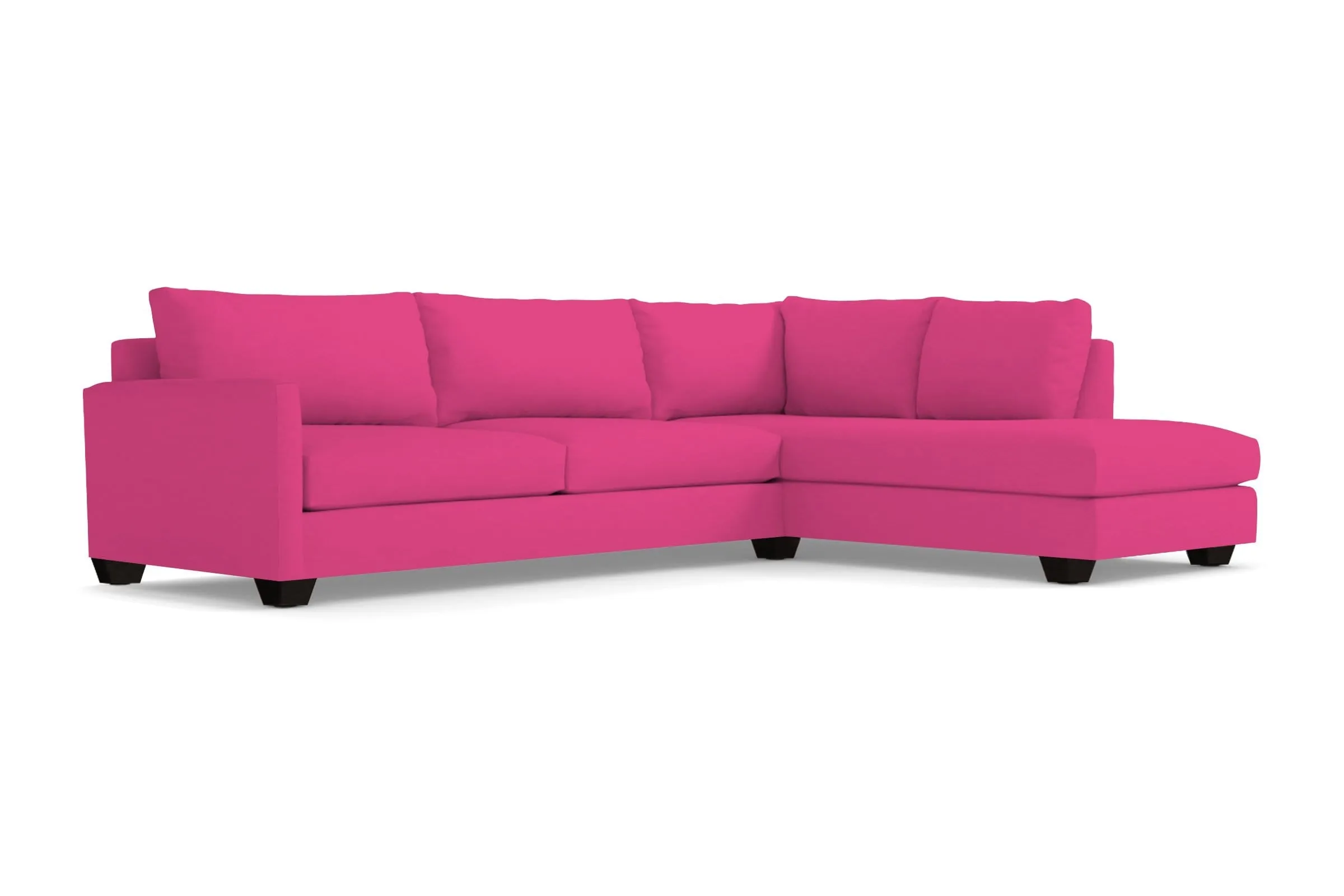 Tuxedo 2pc Sleeper Sectional :: Leg Finish: Espresso / Configuration: RAF - Chaise on the Right / Sleeper Option: Deluxe Innerspring Mattress