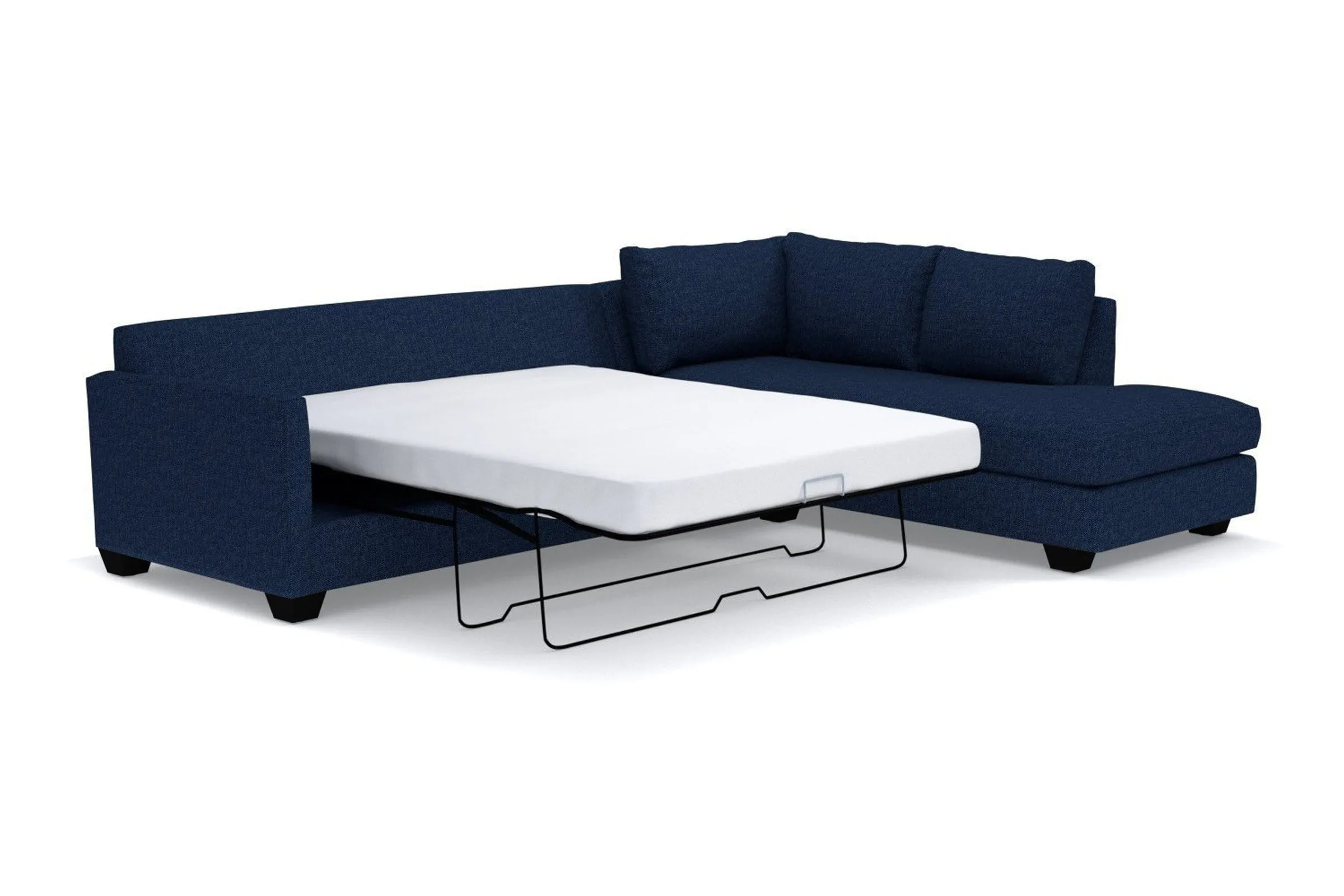 Tuxedo 2pc Sleeper Sectional :: Leg Finish: Espresso / Configuration: RAF - Chaise on the Right / Sleeper Option: Deluxe Innerspring Mattress