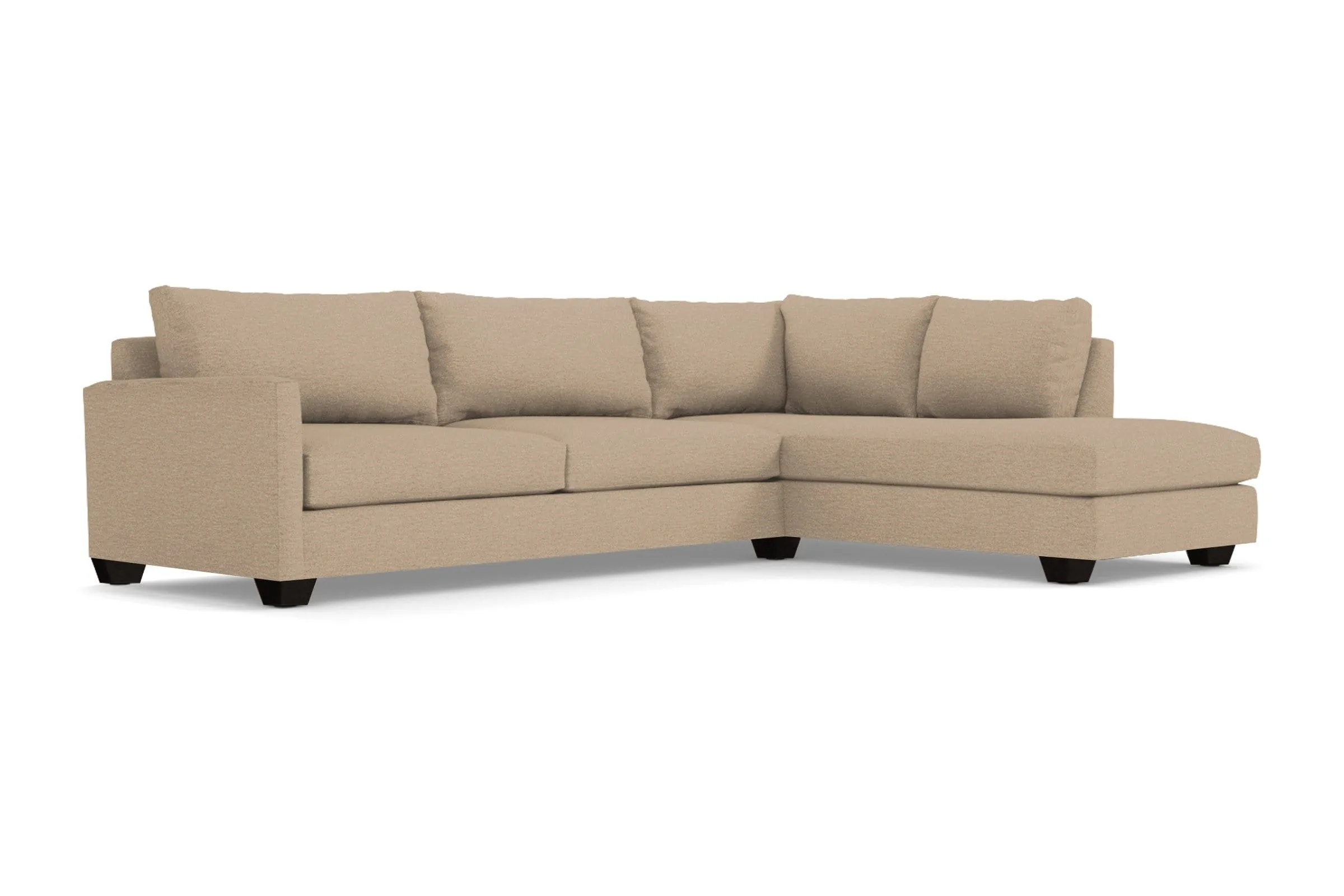 Tuxedo 2pc Sleeper Sectional :: Leg Finish: Espresso / Configuration: RAF - Chaise on the Right / Sleeper Option: Deluxe Innerspring Mattress