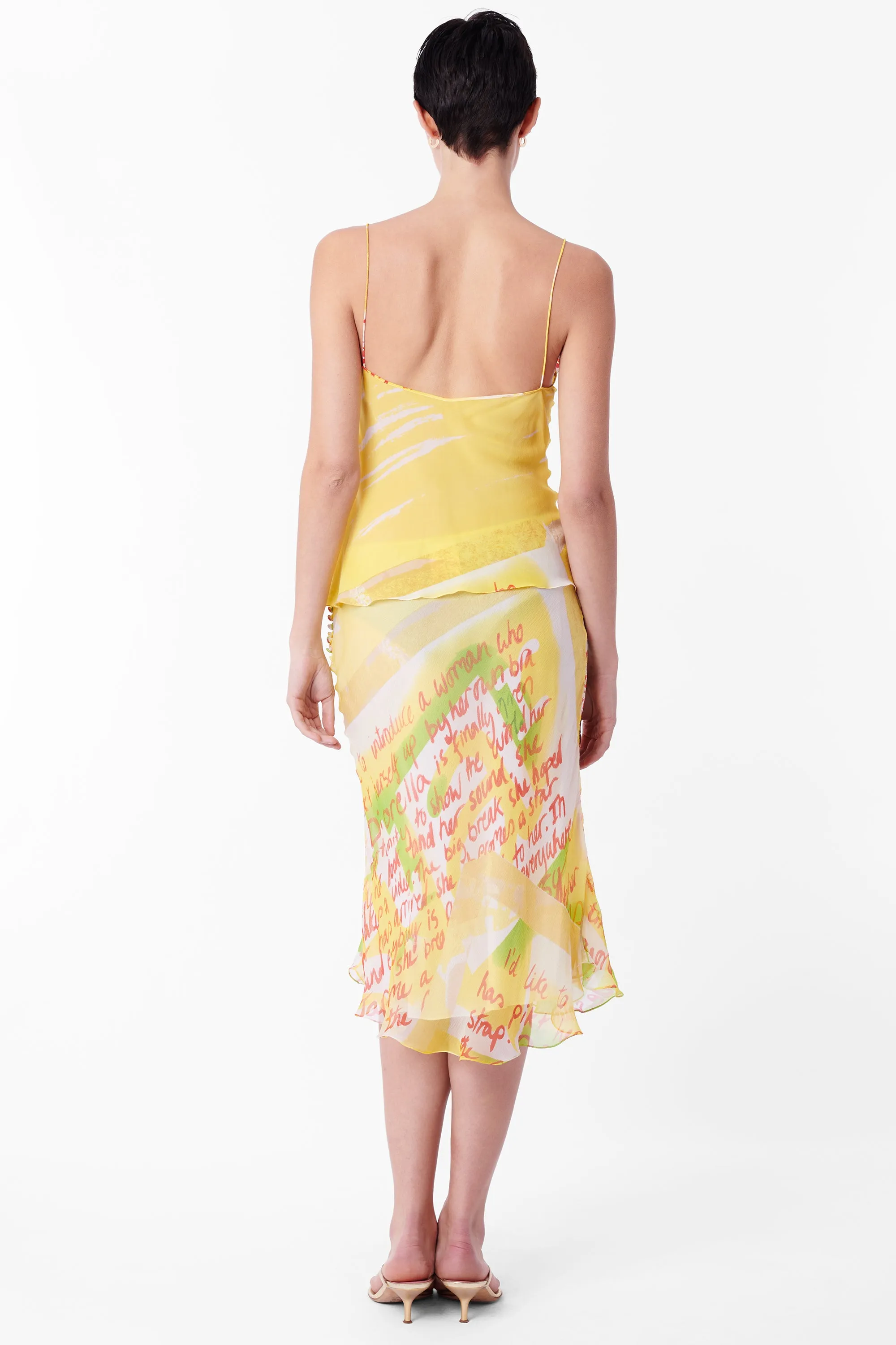 Vintage S/S 2003 Silk Cami & Skirt Yellow Co-ord Set
