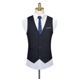West Louis™ Formal Solid Color Business Office Suit Vest