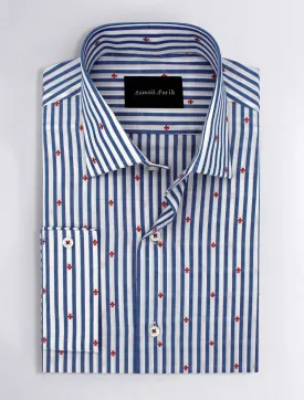 WHITE-BLUE STRIPED SHIRT