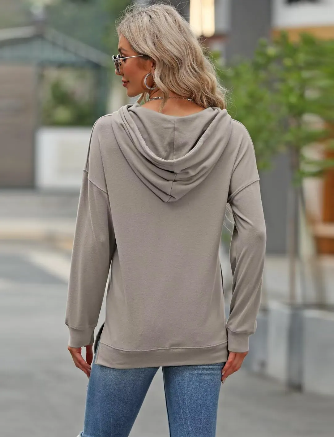 Women Sunflower Graphic Hoodies Long Sleeve Pullover Drawstring Sweatshirt Loose Fit Tunic Tops
