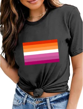 Womens Unisex Rainbow Pride Colors LGBTQ Ally T-Shirt